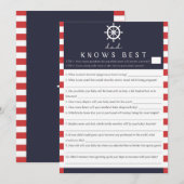 Baby shower met coden Papa kent best game Nautical Kaart (Voorkant / Achterkant)