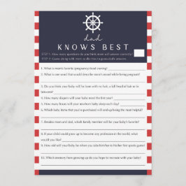 Baby shower met coden Papa kent best game Nautical Kaart