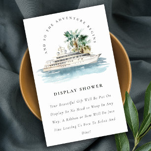Baby shower met Cruise Palm Seascape Display Showe Informatiekaartje