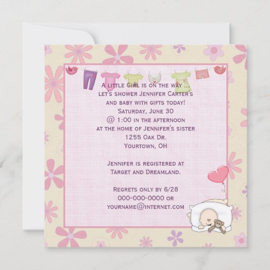 Baby shower met daises kaart (Voorkant)