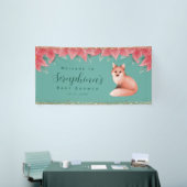 Baby shower met de kerstinsettia Fox Gold Sparkles Spandoek (Beurs)