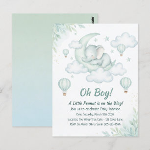 Baby shower met de Sleeping Baby Elephant Briefkaart