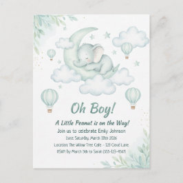 Baby shower met de Sleeping Baby Elephant Briefkaart