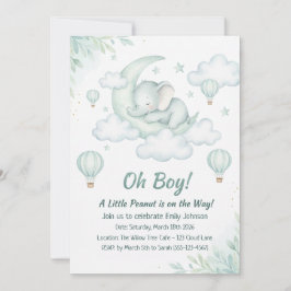 Baby shower met de Sleeping Baby Elephant Kaart