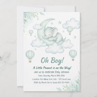 Baby shower met de Sleeping Baby Elephant Kaart