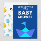 Baby shower met de thema's Duck en Boat Kaart (Voorkant / Achterkant)