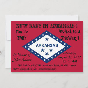 Baby shower met de vlag van Arkansas Kaart