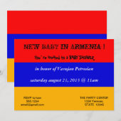 Baby shower met de vlag van Armenië Kaart (Voorkant / Achterkant)