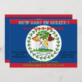 Baby shower met de vlag van Belize Kaart (Voorkant / Achterkant)