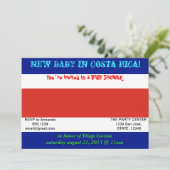 Baby shower met de vlag van Costa Rica Kaart (Staand voorkant)