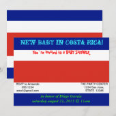 Baby shower met de vlag van Costa Rica Kaart (Voorkant / Achterkant)