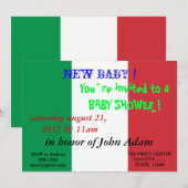 Baby shower met de vlag van Italië Kaart (Voorkant / Achterkant)