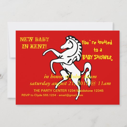 Baby shower met de vlag van Kent Kaart (Voorkant)