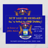 Baby shower met de vlag van Michigan Kaart (Voorkant / Achterkant)