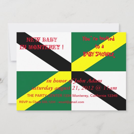 Baby shower met de vlag van Monterey City Kaart (Voorkant)
