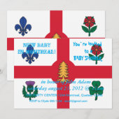 Baby shower met de vlag van Montreal Kaart (Voorkant / Achterkant)