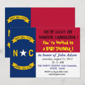 Baby shower met de vlag van North Carolina Kaart (Voorkant / Achterkant)