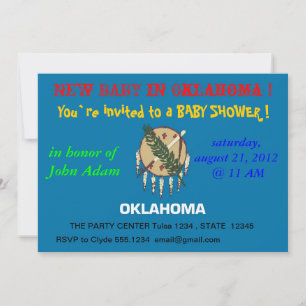 Baby shower met de vlag van Oklahoma Kaart