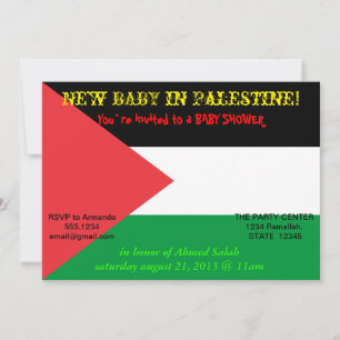 Baby shower met de vlag van Palestina Kaart