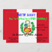 Baby shower met de vlag van Peru Kaart (Voorkant / Achterkant)