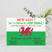Baby shower met de vlag van Wales Kaart (Staand voorkant)