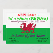 Baby shower met de vlag van Wales Kaart (Voorkant / Achterkant)