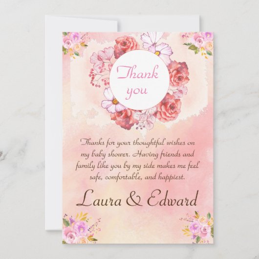 Baby shower met deankyou card kaart (Voorkant)