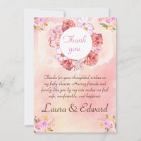 Baby shower met deankyou card