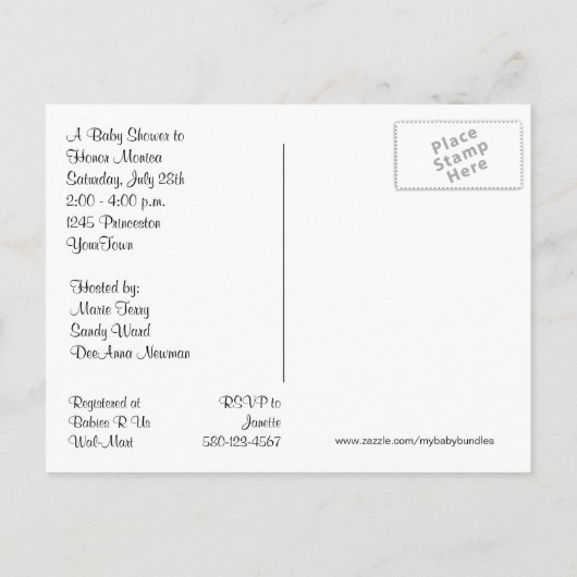 Baby shower met Deer Invitation Briefkaart (Achterkant)