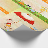 Baby shower met dieren en paraplu cadeaupapier