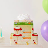 Baby shower met dieren en paraplu cadeaupapier