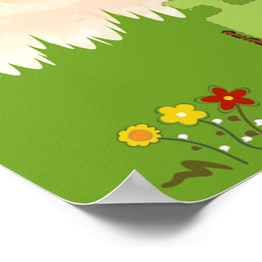 Baby shower met dieren en paraplu poster (Hoek)