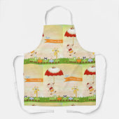 Baby shower met dieren en paraplu schort (Voorkant)