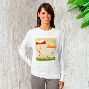 Baby shower met dieren en paraplu t-shirt