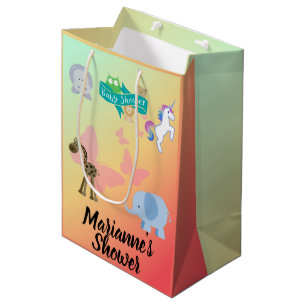 Baby Shower met Dieren en Vlinders Medium Cadeauzakje