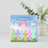 Baby shower met drie platen kaart (Staand voorkant)