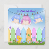 Baby shower met drie platen kaart (Voorkant)