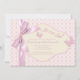 BABY SHOWER met drukletters (BOW/Tint) Kaart