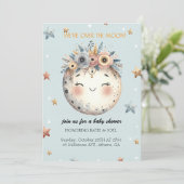 Baby shower met een hemelthema kaart (Staand voorkant)