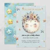 Baby shower met een hemelthema kaart (Voorkant / Achterkant)