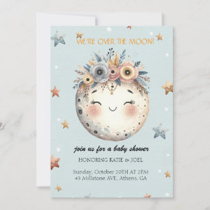 Baby shower met een hemelthema kaart