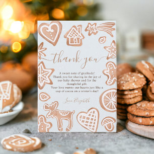 Baby shower met een klein koekjeskoekje voor de wi bedankkaart