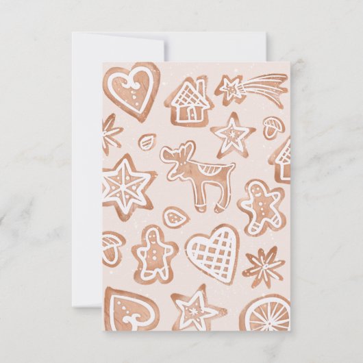 Baby shower met een klein koekjeskoekje voor de wi bedankkaart (Achterkant)