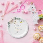 Baby shower met eucalyptusgriep papieren bordje (Feest)
