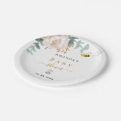 Baby shower met eucalyptusgriep papieren bordje (Gekanteld)