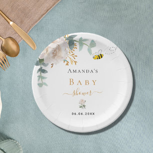 Baby shower met eucalyptusgriep papieren bordje