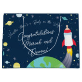 Baby shower met flesje met buitenkant groot cadeauzakje (Voorkant)