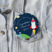 Baby shower met flesje met buitenkant ronde button 4,0 cm (In situ)