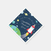 Baby shower met flesje met buitenkant servet (Hoek)