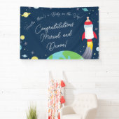 Baby shower met flesje met buitenkant spandoek (Insitu)